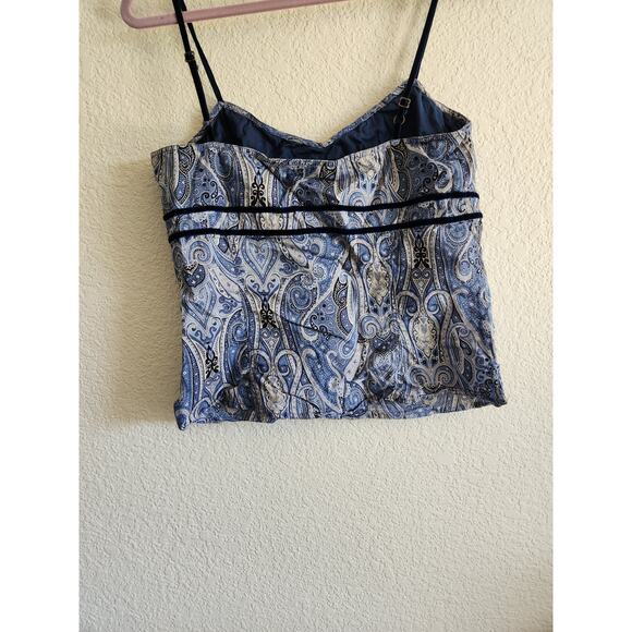 Y2k Tommy Hilfiger Suede Paisley Tank Top LG - Picture 2 of 9